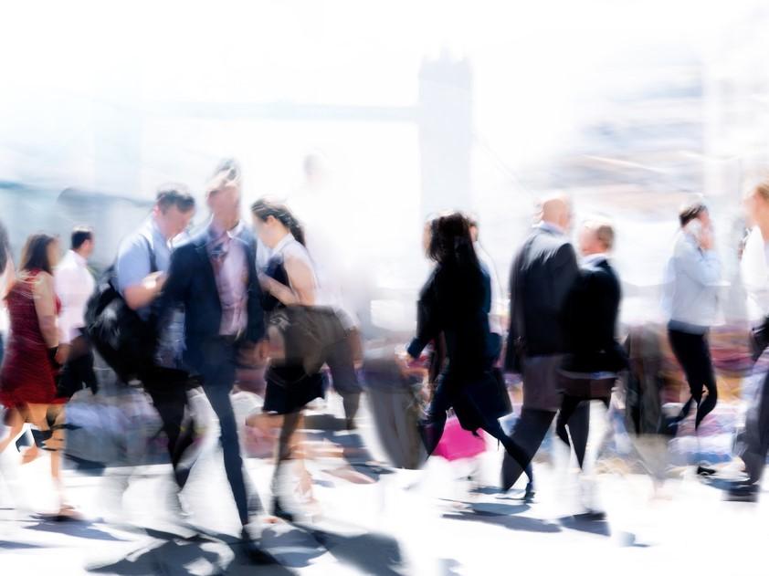 Image showing people walking to work in a busy city